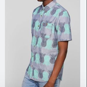 VANS Pineapple Print Short Sleeve Button Up Shirt
